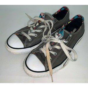 Converse All Star Double Tongue Ct Oxford Sneakers Shoes Girls Youth Size 4 Gray